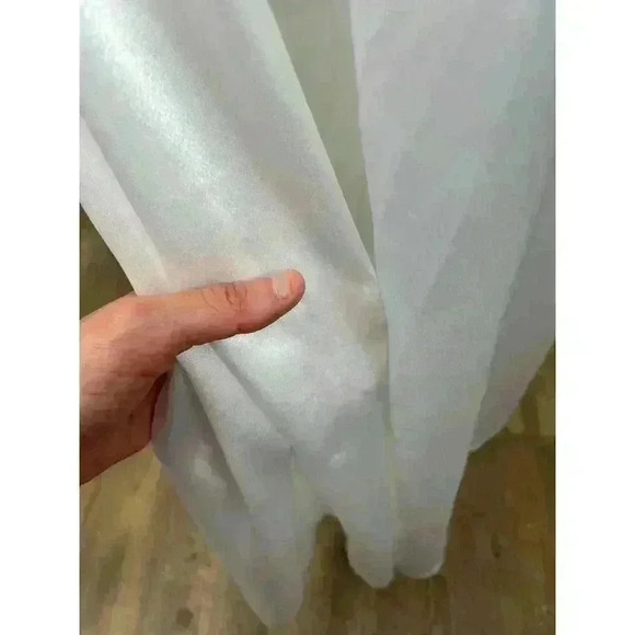 Vtg 80s 90s Diliar Made In Italy White Satin Nightgown Robe Set Lace Long Size M - Picture 12 of 16